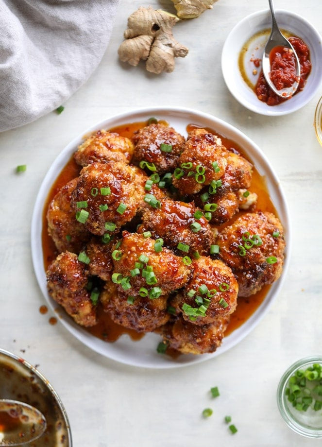 Sweet and spicy roasted cauliflower