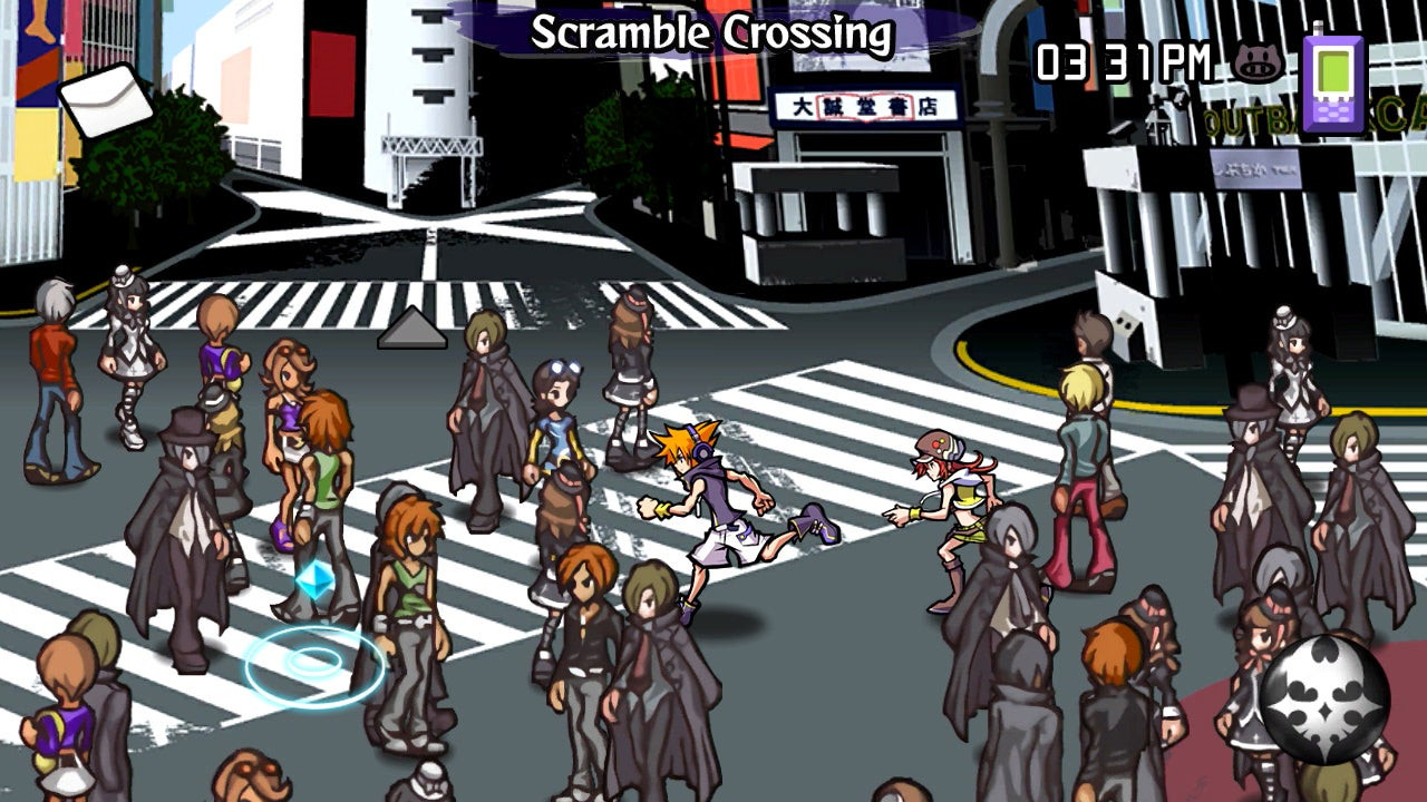 A crowd of people in a street