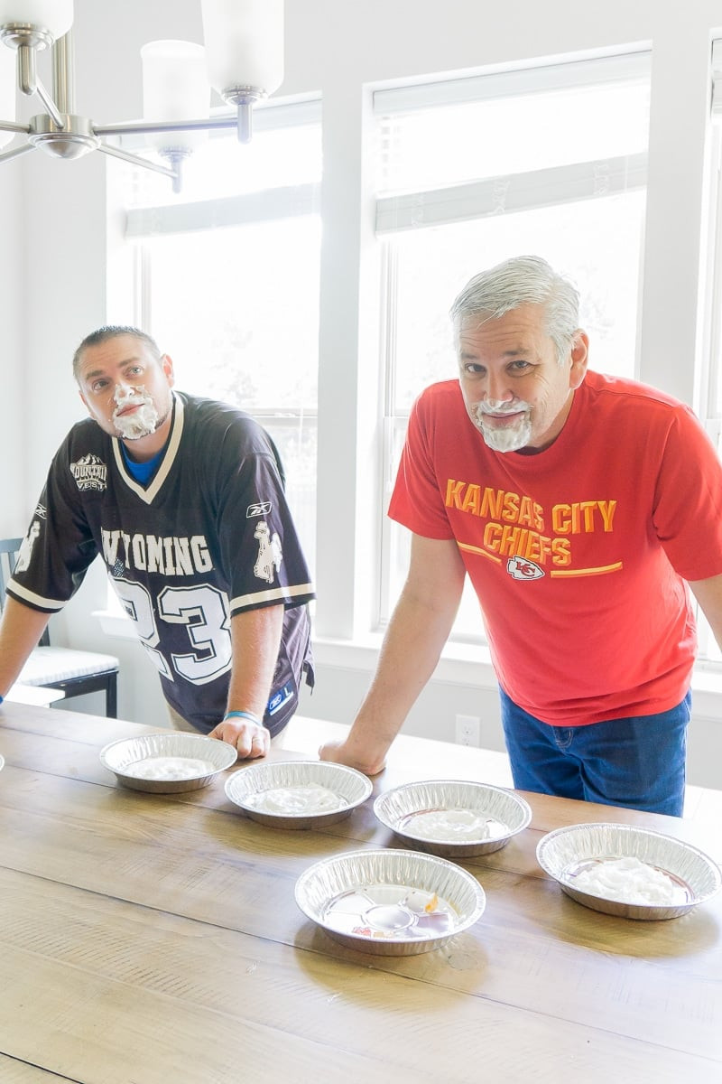 A messy but fun pie-eating contest at Thanksgiving