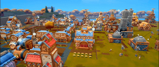 Gameplay screenshot of Overthrown, showing kingdom defense and construction.