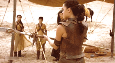 Obara Sand, the eldest Sand Snake, wielding her spear with deadly precision, embodying strength and determination.