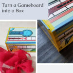 Repurposed Sorry game board as a keepsake box with colorful design and sentimental value.