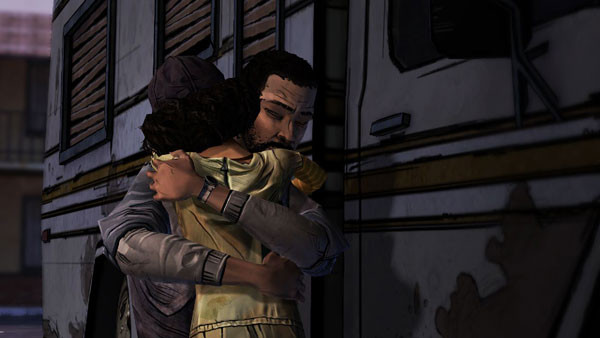 Kenny looking concerned in The Walking Dead game