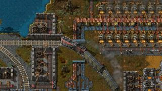 A factory in Factorio