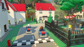 A Lego village during Lego Worlds