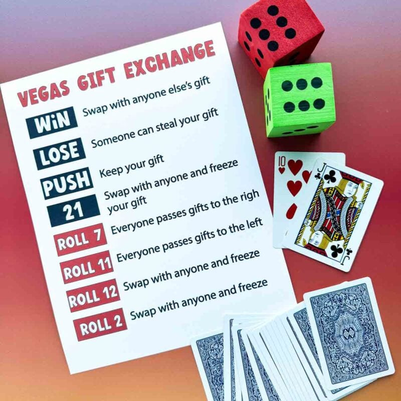 Vegas gift exchange printable