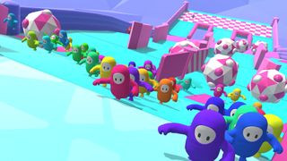 Fall Guys players run away from giant spiky balls