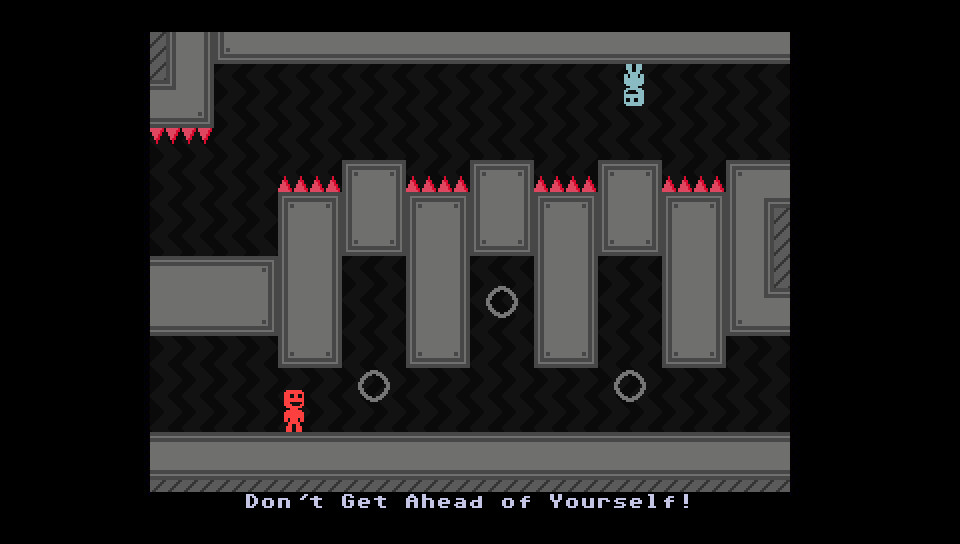 Captain Veridian switching gravity in VVVVVV