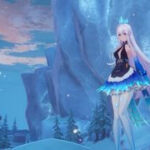 Meryl standing in the snow during one of the best anime games of all time, Tower of Fantasy