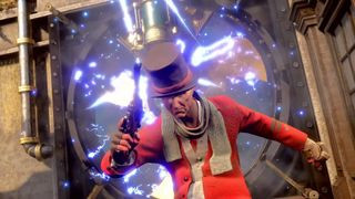 A Clockwork Revolution screenshot showing a steampunk-infused world that feels both historical and futuristic.
