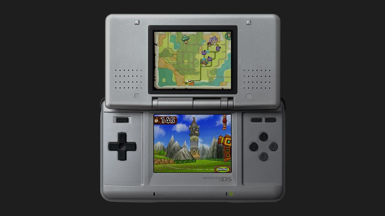 The Legend of Zelda: Spirit Tracks being played on a virtual DS