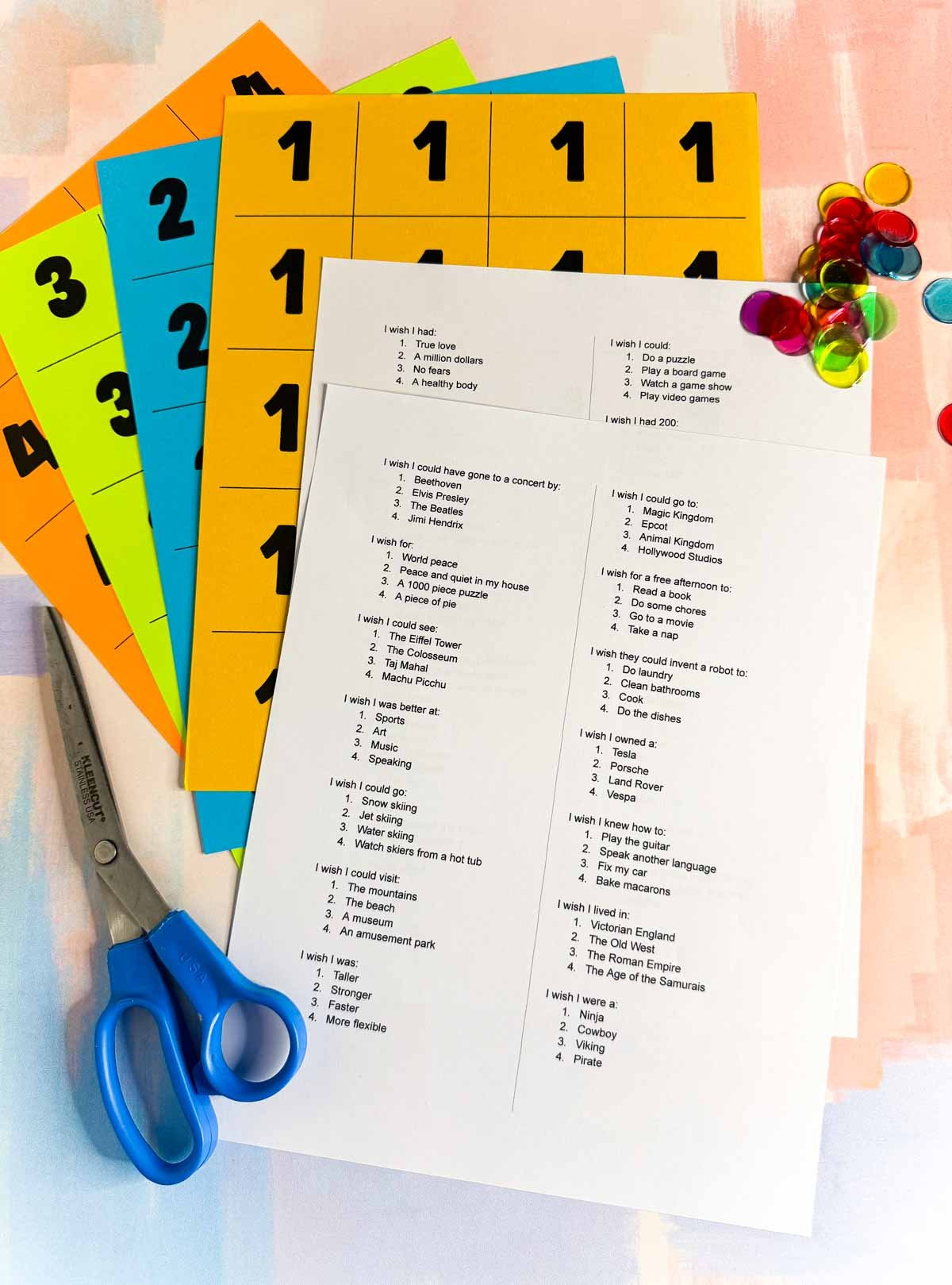 Festive elements and game components for the 'Thanksgiving Wishes Game'