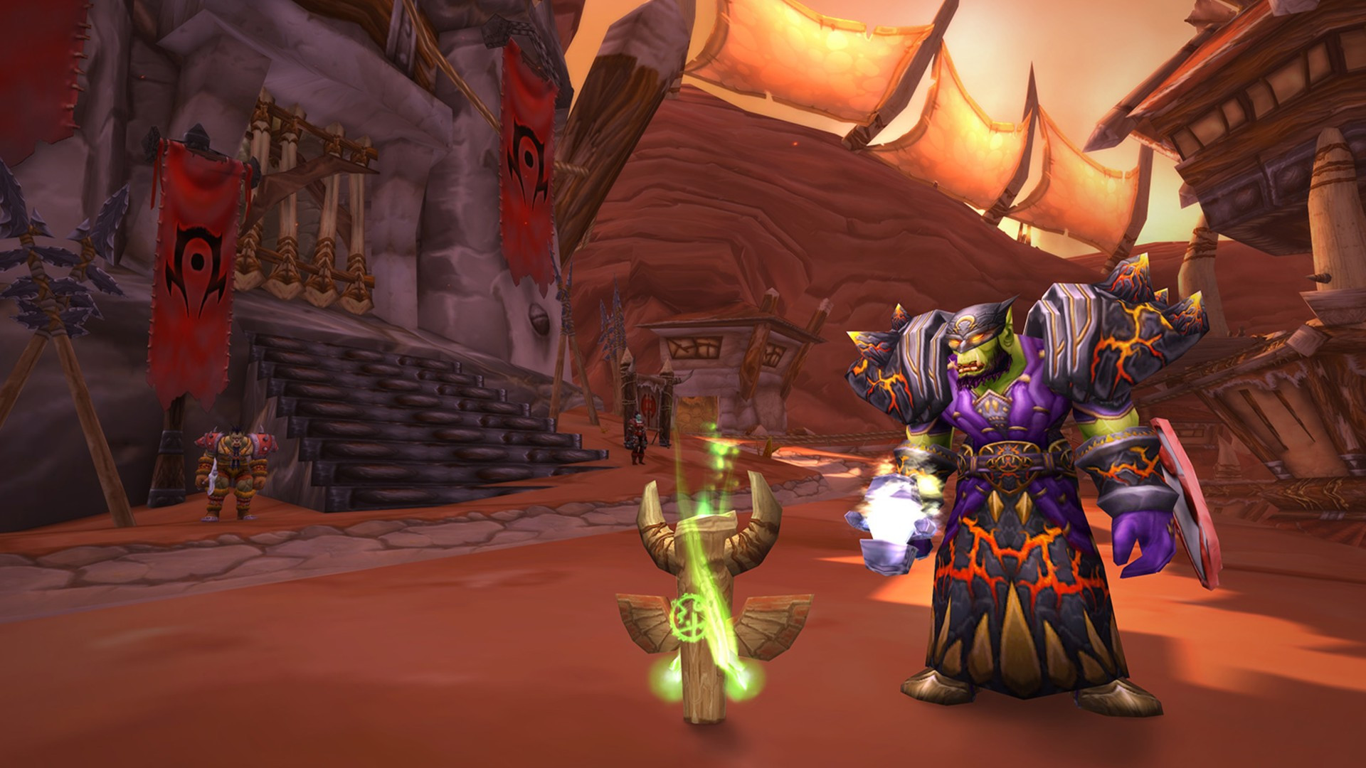 Best MMORPG games: World of Warcraft Classic, showcasing an orc standing near an artifact, embodying the nostalgia and challenge of the original game.
