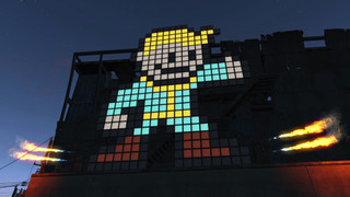 A billboard of Vault Boy in Fallout 4.