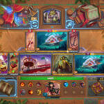Shopping in The Bazaar, alt text: Digital characters and merchants in a vibrant marketplace setting within The Bazaar game, showcasing its unique shopping interface.
