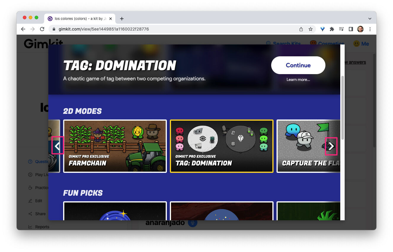 Mode Picker - Scroll to Explore Modes