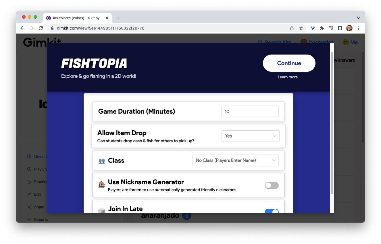 Game Options - Set Up Your Game
