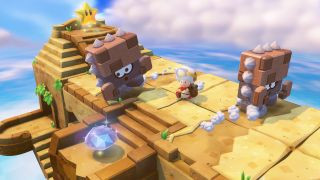 Captain Toad running towards a diamond