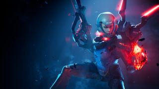 Metal Eden game screenshot featuring cyberpunk warfare and vibrant colors.
