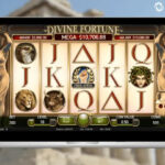 Divine Fortune slot game with Ancient Greek theme and golden frame