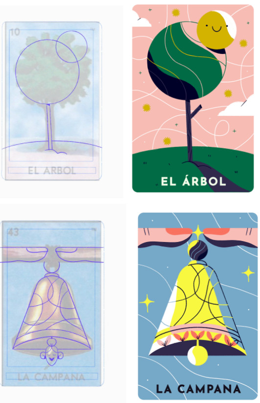 Sketches of the Doodle card art by guest artist Chabaski