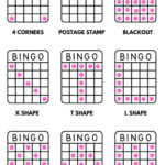 Regular Bingo Patterns such as straight line, four corners, full house