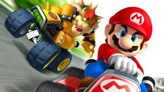 Mario racing Bowser