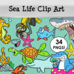 Ocean Life Clip Art Set