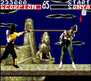 Mortal Kombat Game Gear Edition showcasing the characters in combat
