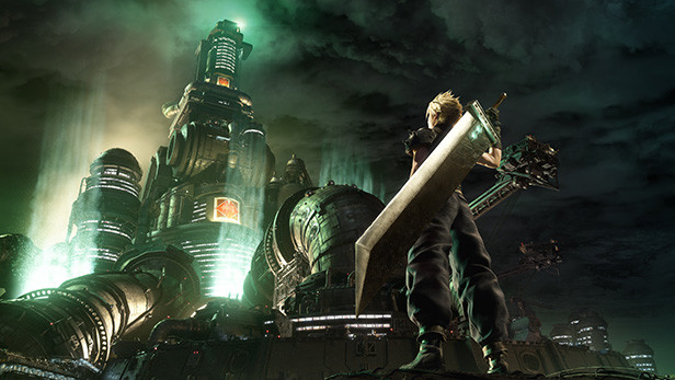 A battle scene from FF7 Remake, highlighting the blend of real-time action and strategic combat