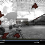 Afro Samurai focuses on a group of enemies, sword out, ready to attack
