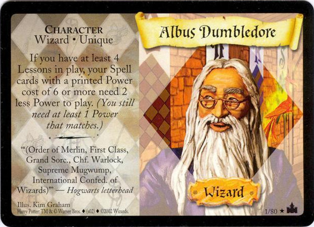 Harry Potter TCG Albus Dumbledore Card