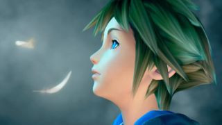 Sora staring up at the sky in one of the best PS2 games, Kingdom Hearts