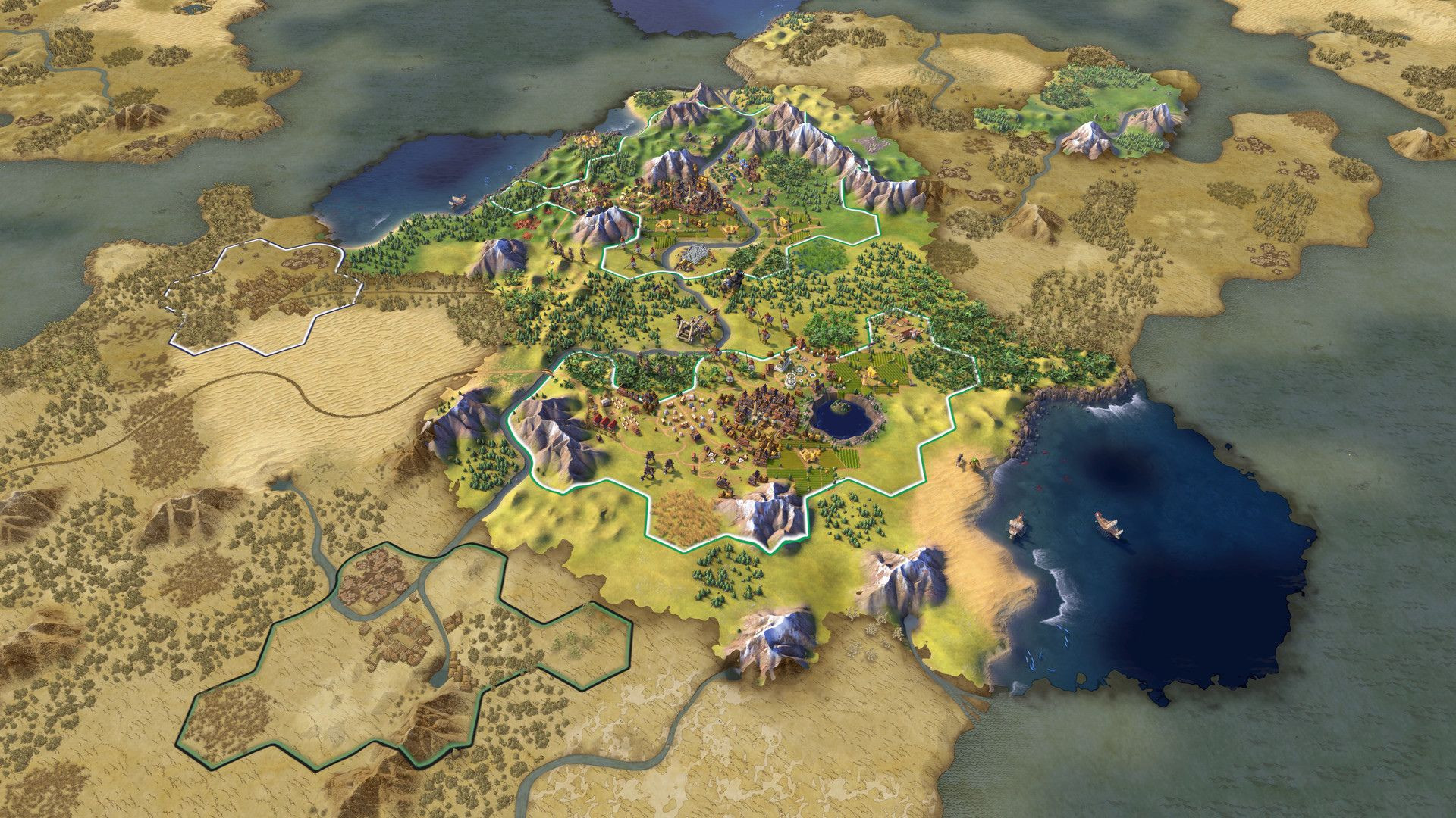 Best offline games: Civilization VI. Image shows a map in the game.