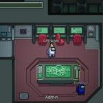 Among Us gameplay showing crewmates and an imposter