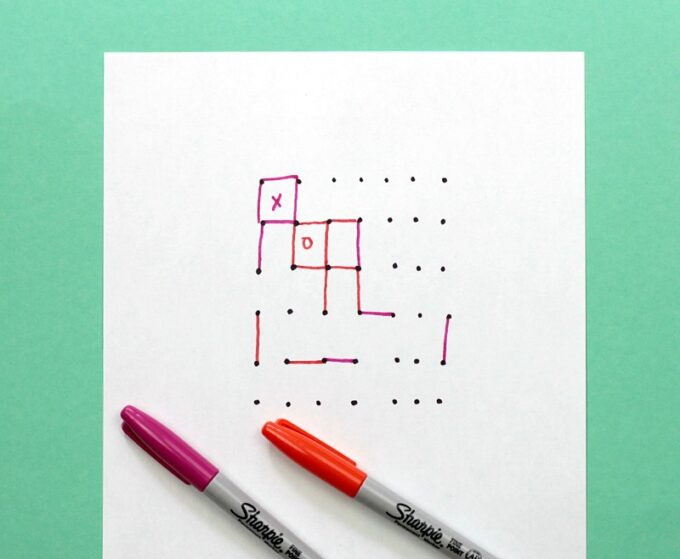 Dot and box pen and paper game