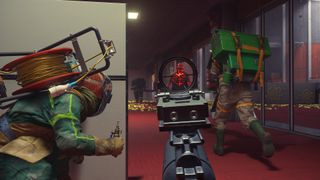FBC: Firebreak screenshot showing three players fighting the Hiss in the Oldest House