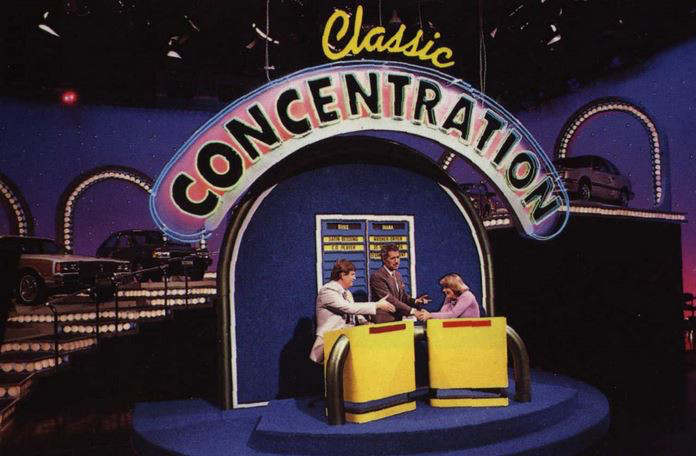 Alex Trebek hosting Classic Concentration.