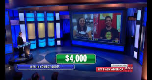 Contestants participating remotely in Let's Ask America.