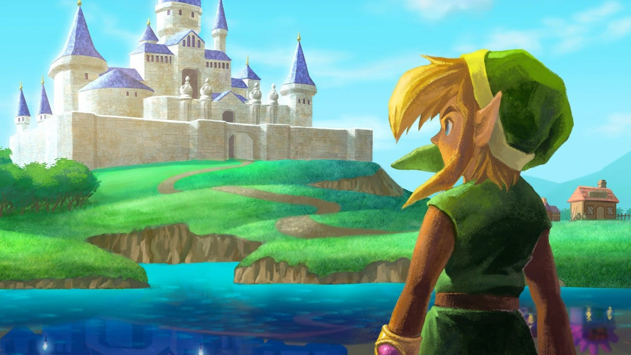 Link merging with the wall in A Link Between Worlds