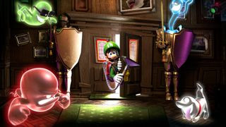 Luigi scared in mansion