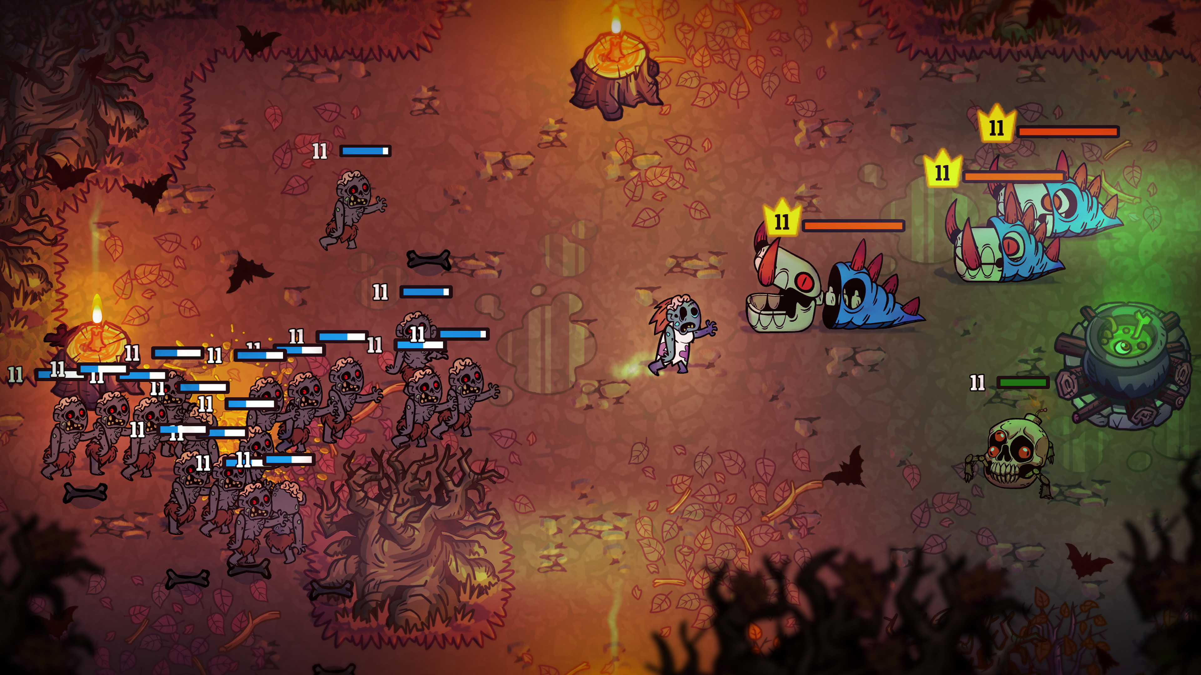 Overworld combat in Nobody saves the world, which portrays exploration in action gameplay.