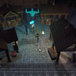 A Jedi Knight wielding a blue lightsaber in Knights of the Old Republic, showcasing the game's iconic Star Wars setting and character customization options