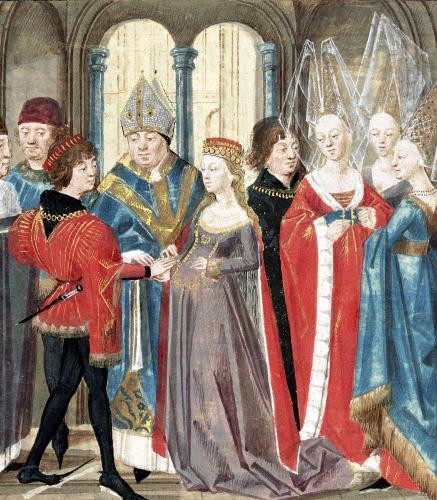 Medieval Painting of Philippe Auguste & Isabelle - Don't be fooled by the obvious Photoshop, she's TEN YEARS OLD