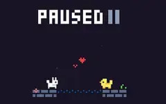 Paused game featuring a bunny and a bird solving puzzles on Coolmathgames.com