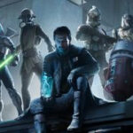 Six characters pose heroically in promo art for Star Wars: Zero Company