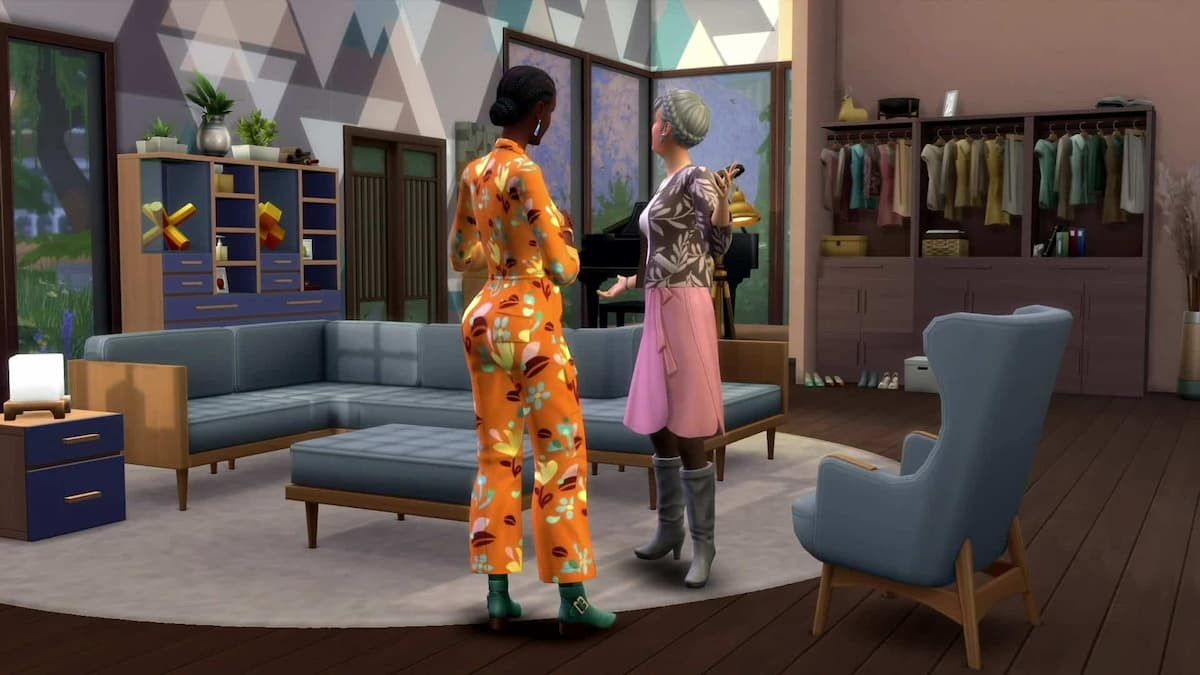 Two Sims discussing redecorating