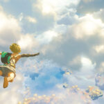 Link in Tears of the Kingdom using the Ultrahand ability to fuse objects.