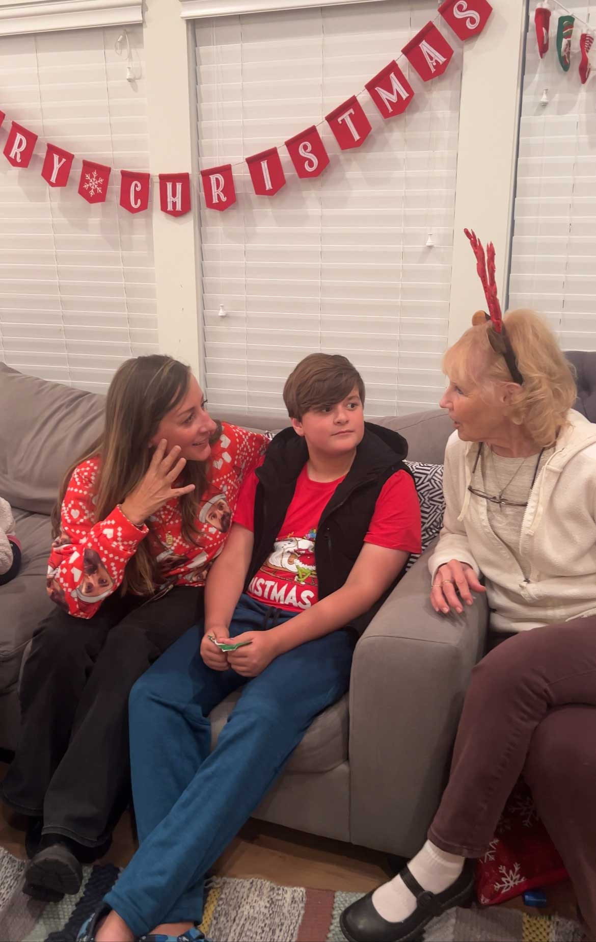 Adults talking about Christmas songs
