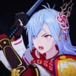 A character shouting while holding a sword during the upcoming PC game Rune Factory: Guardians of Azuma.